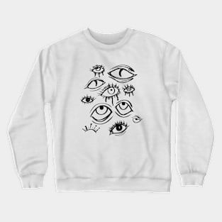Women Goth T Shirt Distressed Eyeball Grunge Eyes Crewneck Sweatshirt